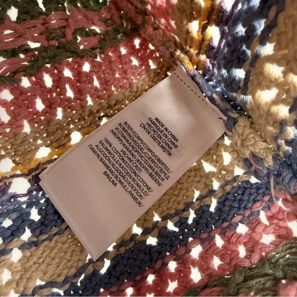 Polo Ralph Lauren Pointelle Striped Puff Sleeve Crochet Spring Sweater - Picture 8 of 8